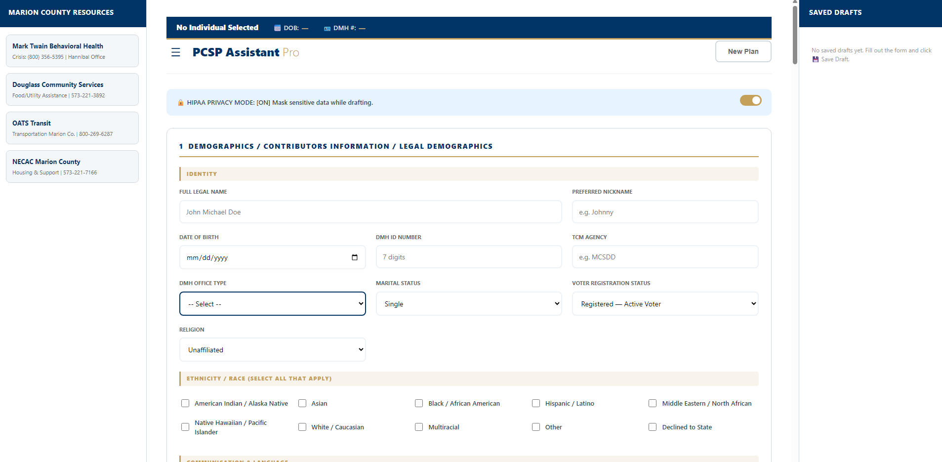 PCSP Assistant Pro interface
